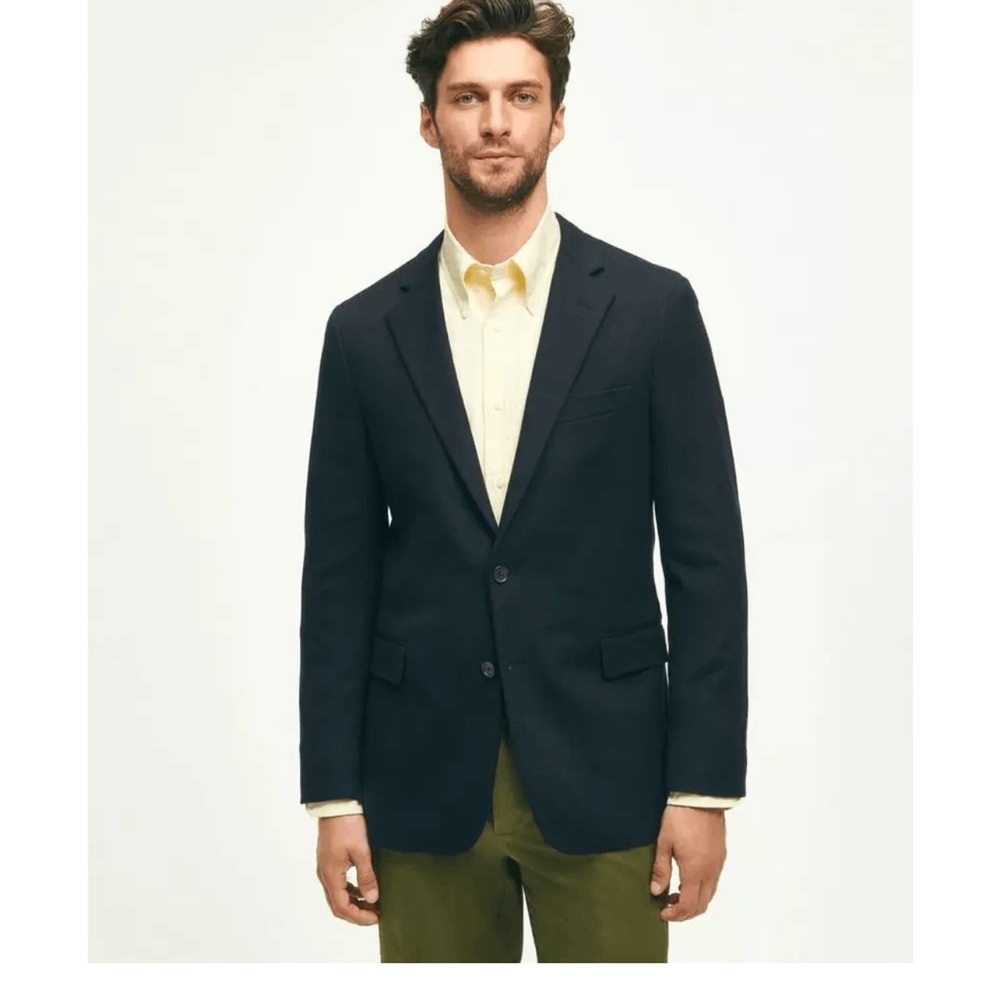 Brooks Brothers 100% Cashmere Tollegno 1900 Regent Fit Mens 48 Gray Italy Fabric